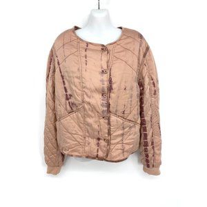 Anthropologie Marrakech Tie Dye Quilted Moto Bomber Jacket NEW WITH TAGS